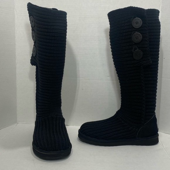 Mark Stone whistler knit GENUINE SHEEPSKIN cardy ugg boots Ladies 8 1/2 - Picture 4 of 9